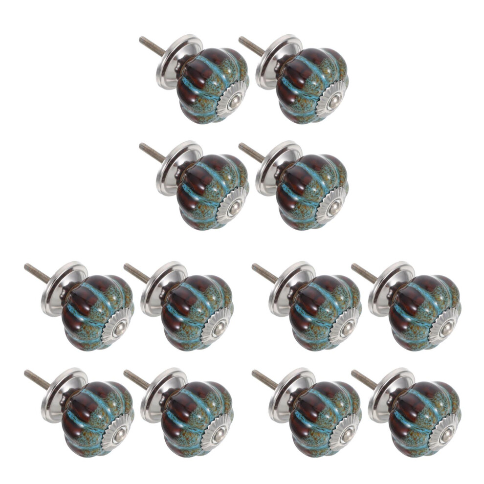 18Pcs Ceramic Pumpkin Cabinet Knobs Multi Color Drawer Handles Durable 3712342597847