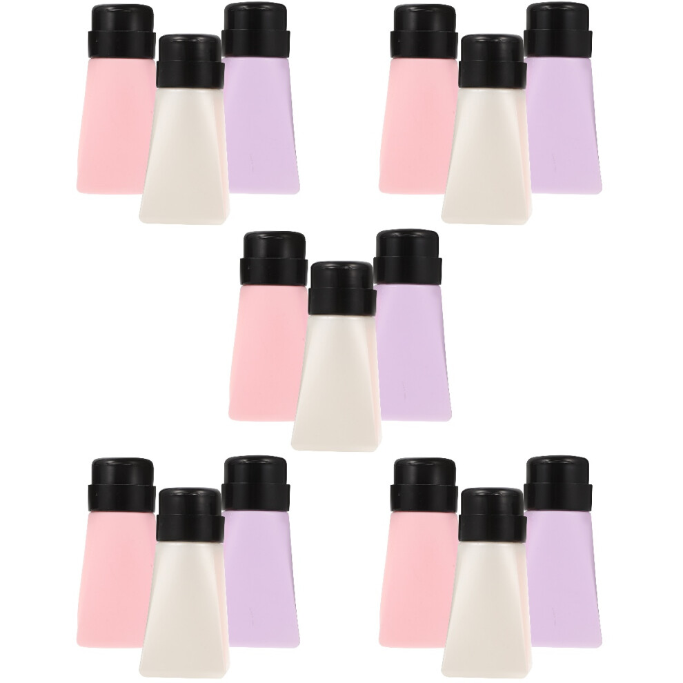 Happyyami 15Pcs Empty Press Bottles For Nail Polish Remover Assorted Colors