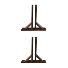 2Pcs Wooden Fence Base Coffee Color for Garden Stable Support Stand