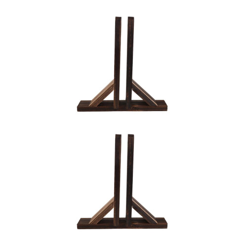 2Pcs Wooden Fence Base Coffee Color for Garden Stable Support Stand