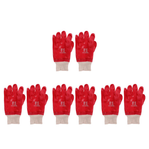 4Pairs Durable Red Pet Training Anti-Bite Gloves Hand Protection