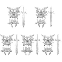 5Sets DIY Silver Battle Sword Cosplay Decor Costume Photo Prop Set