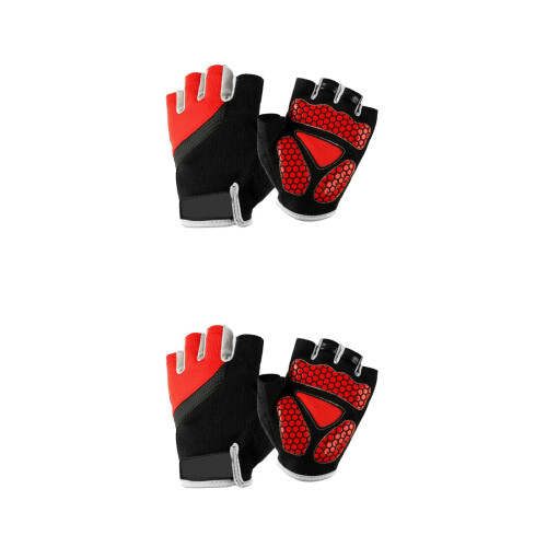 2Pairs Breathable Gloves Half Finger Outdoor Workout Gloves