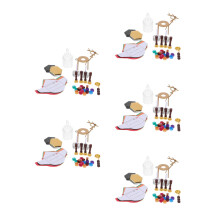 5Sets Dollhouse Wax Seal Stamp Kit Multi-Color Metal Wood Glass Design