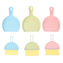 6Sets Mini Broom Dustpan Kit Plastic Brush for Small Pet Cage Cleanup
