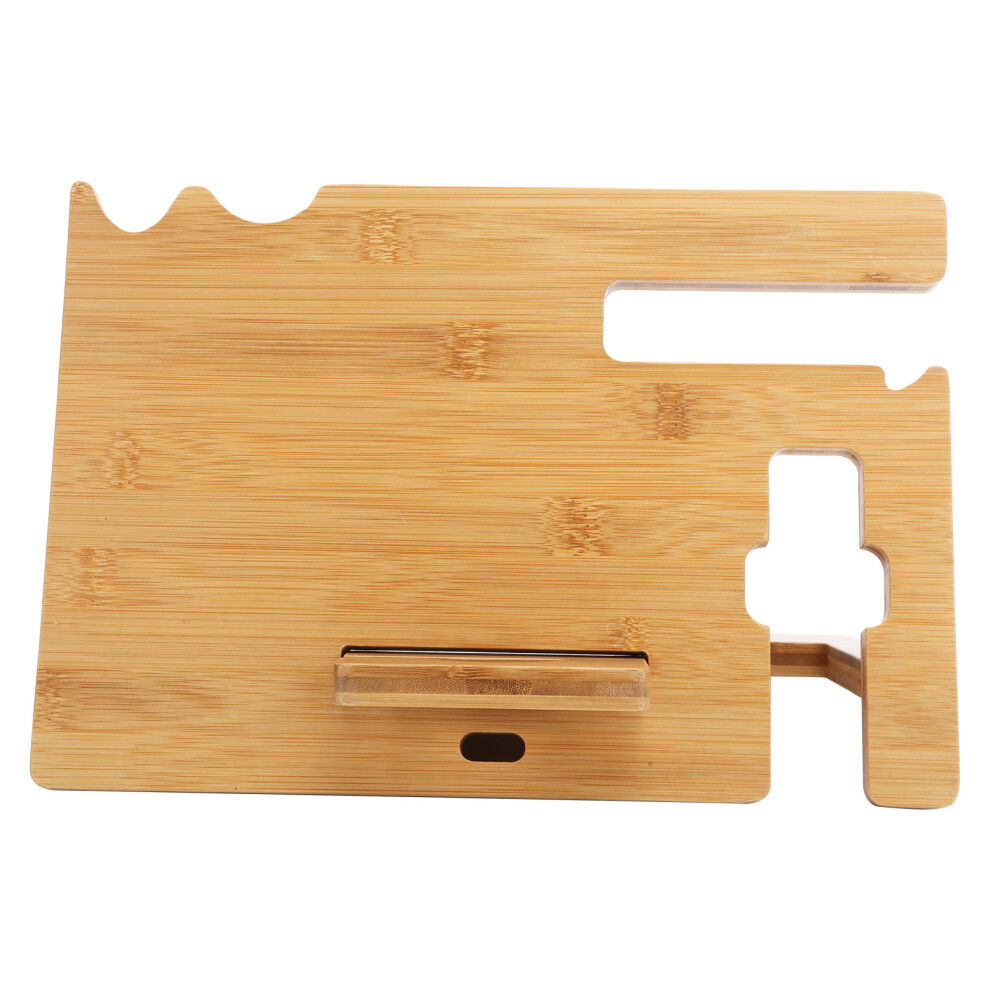 High-Quality Bamboo Material, Wooden Docking Station For Multifunctional Phone Charging Station, Nightstand Organizer (Wood Color) 9083649726891