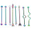 16Pcs Stainless Steel Barbell Earring Industrial Arrow Screw Ear Studs 2