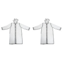 2Pcs Eva Transparent Long Raincoat Adult Waterproof Protective Gear