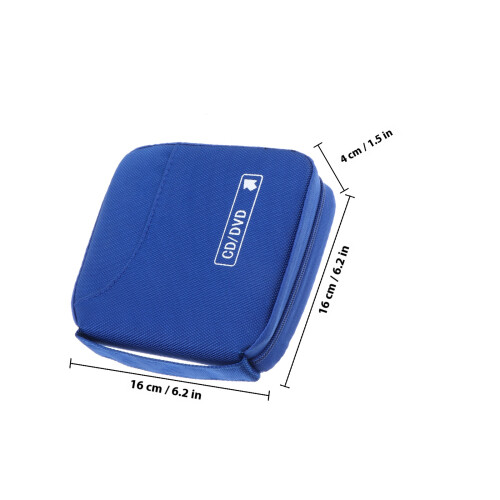 Blue Shockproof Cd Dvd Storage Bag Durable Premium Organizer 1