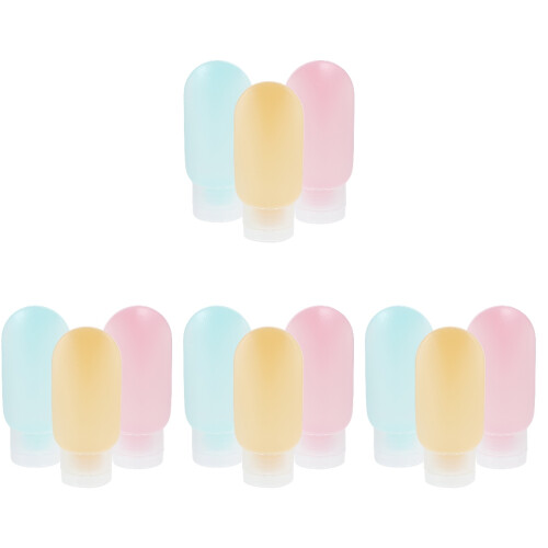 12Pcs Travel Toiletry Bottles Pe Material Lightweight Assorted Colors 2