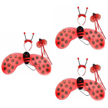 9Pcs Children Party Supplies Red Ladybug Headbands Durable Cloth
