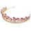 Pink Rose Bridal Headband Rhinestone Tiara Crown for Wedding Decor 1