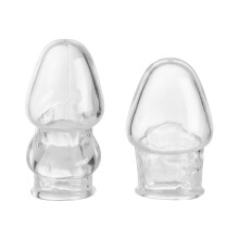 (2pcs, Clear) 2pcs Men Penis Cover, Clear Flexible Dick Sleeve Reusable Testicles Gag Adult Toy