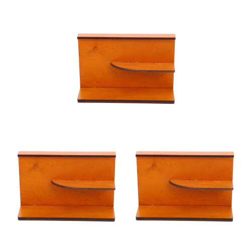 3Pcs Brown Wooden Mini Dollhouse Cake Store Simulation Display Board