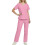 asdoklhq Plus Size Scrubs Γυναικείο Φόρεμα Νοσοκόμας με Κοντομάνικο, Μονόχρωμο, Τσέπη και 1