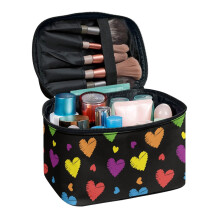 Polyester reisetui voor cosmetica, lichtgewicht make-uptasje met handvat, ideaal als cadeau of voor dagelijks gebruik.