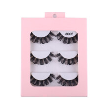 3 Paar künstliche Wimpern aus Synthetik – geschwungen, dicht und natürlich wirkend, kompakte Packung für tägliches Make-up und Reisen