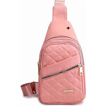Riñonera acolchada de color liso para mujer, bandolera Oxford impermeable con correa ajustable para viajes, desplazamientos diarios y uso cotidiano.