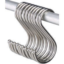Edelstahl-Metall-S-Haken, Küchenaufhänger für Töpfe und Pfannen, Kleiderständer, 10 Stück