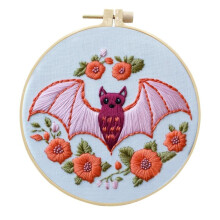 Kit de broderie d'Halloween pour débutants et adultes, broderie au point de croix fantôme et gothique à faire soi-même avec cercles à broder et