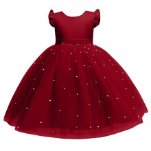 Småbørnspiger Tutu Sommerkjole Flæseærmer Fødselsdagsfestkjoler Børn Prinsesse Kommunionskjole Brudepige Bryllup Gallakjole 7-8 år