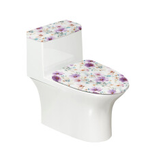 Juego de fundas para inodoro con estampado floral, fáciles de cuidar, accesorios de baño, fundas elásticas para asientos de inodoro.