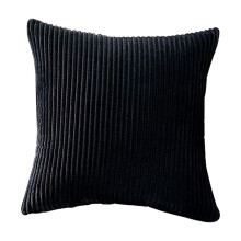 Capas de Almofada Decorativas de Primavera em Veludo Cotelê Listrado Preto, 45x45cm