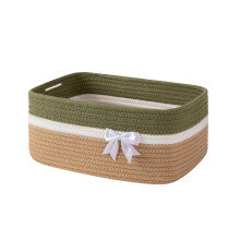 Grande cesto portaoggetti intrecciato verde militare con manici, adatto per la cameretta e il soggiorno: ideale per regali, baby shower e giocattoli