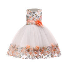 Mädchenkleid ärmellos Pailletten Prinzessinnenkleid Kleinkind Hochzeits- Geburtstagspartykleid Orange 9-10 Jahre