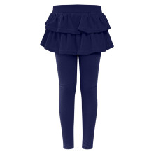 Girls Navy Stretch Leggings with Skirt for School Uniform,