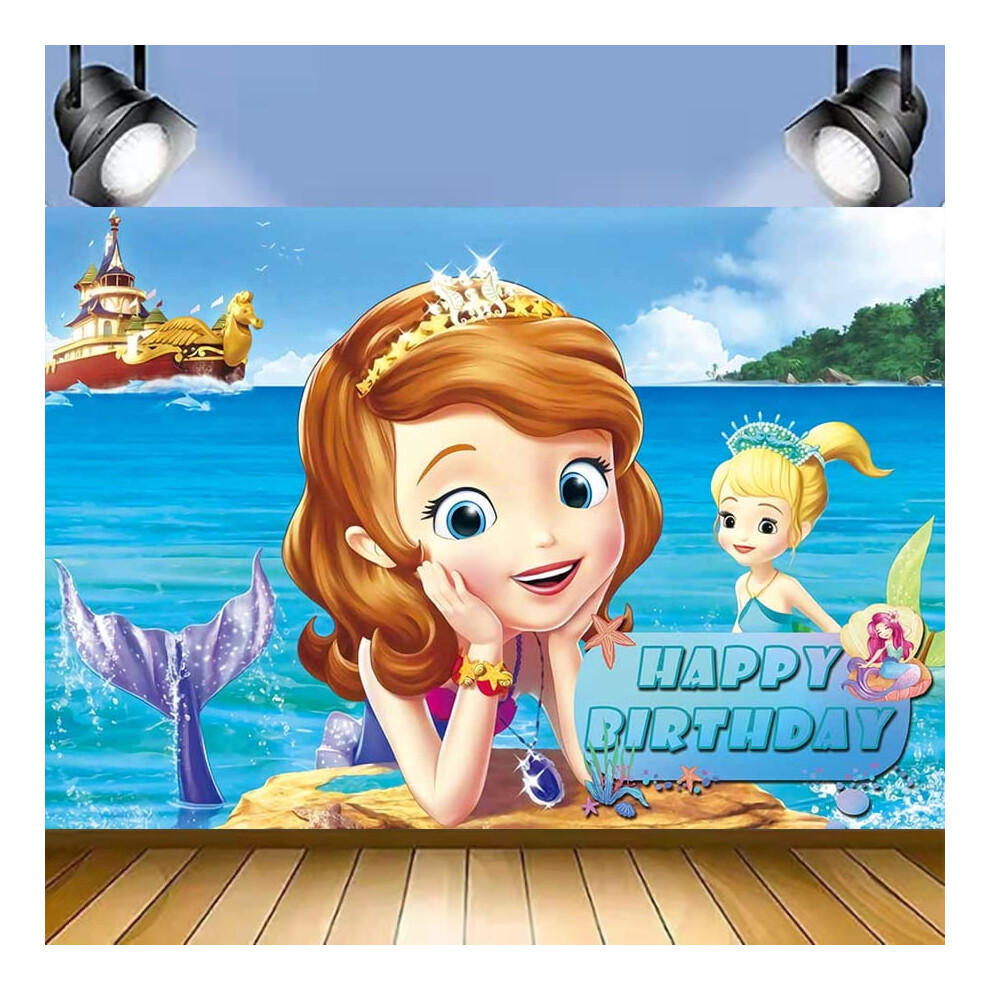 Cartoon Princess Sofia Birthday Backdrop Photography Kids Party Supplies Happy Birthday Party Decorations 94''71'' 9340959391868