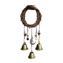 Clochette de sorcière artisanale à suspendre à la porte pour la protection et la positivité – Carillon magique wiccan, cadeau de décoration