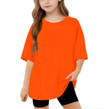 Boys Girls Basic Tees Oversized Baggy Short Sleeve Shirts Plain Casual Crewneck Loose Summer Tshirts