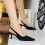 Women's Suede Pointed Toe Cutout Elegant Heel Strap Pumps 1