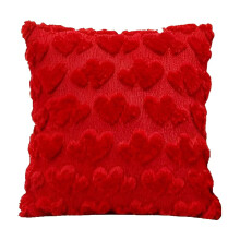 Capas de Almofada Decorativas para o Dia dos Namorados, 45x45cm, em Jacquard de Corações e Pelúcia