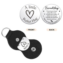 Jeton câlin de poche avec pochette, petit cadeau souvenir inspirant pour un ami ou une amoureuse