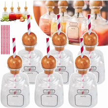 Verres à shot réutilisables de 375 ml en acrylique transparent avec paille – pour jus, vin, champagne, cocktails, tequila – Parfaits pour les