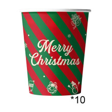 Vasitos de postre desechables de papel con forma de árbol de Navidad, copo de nieve y campanas, rojos, verdes y dorados, para 20 personas, estilo