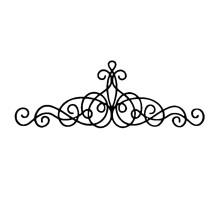 15,7 x 5,5 inch metalen wanddecoratie, traditionele metalen roldecoratie voor thuis, rustiek ijzeren wandmedaillon, zwart metalen roldecoratie voor