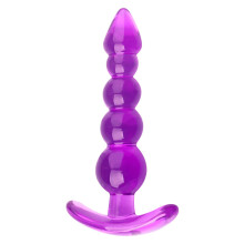 (One Size, Pink) Anal Butt Plug, Five Bead Transparent Crystal Anal Dildo Anal Plug Anus Dilator Vaginal Prostate Massage Stimulation Anal Toy