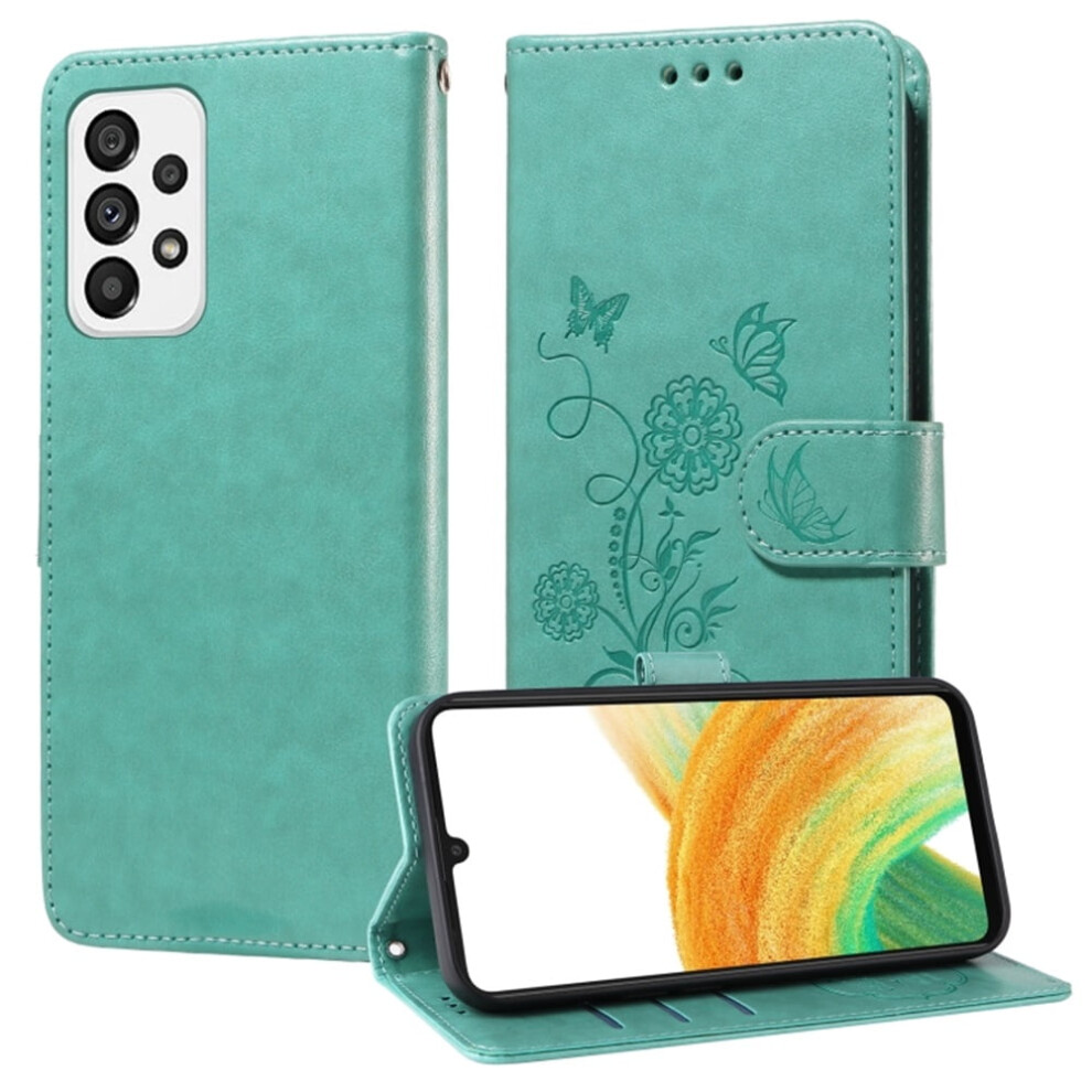 Butterfly Flower Flip Case For Samsung Galaxy A33 5G Green 937196005536