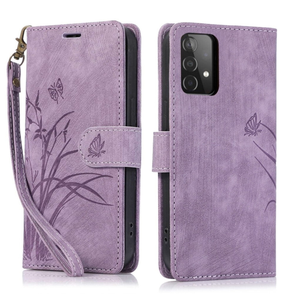 Leather Flip Wallet Case For Samsung Galaxy A53 5G Purple 937196005185