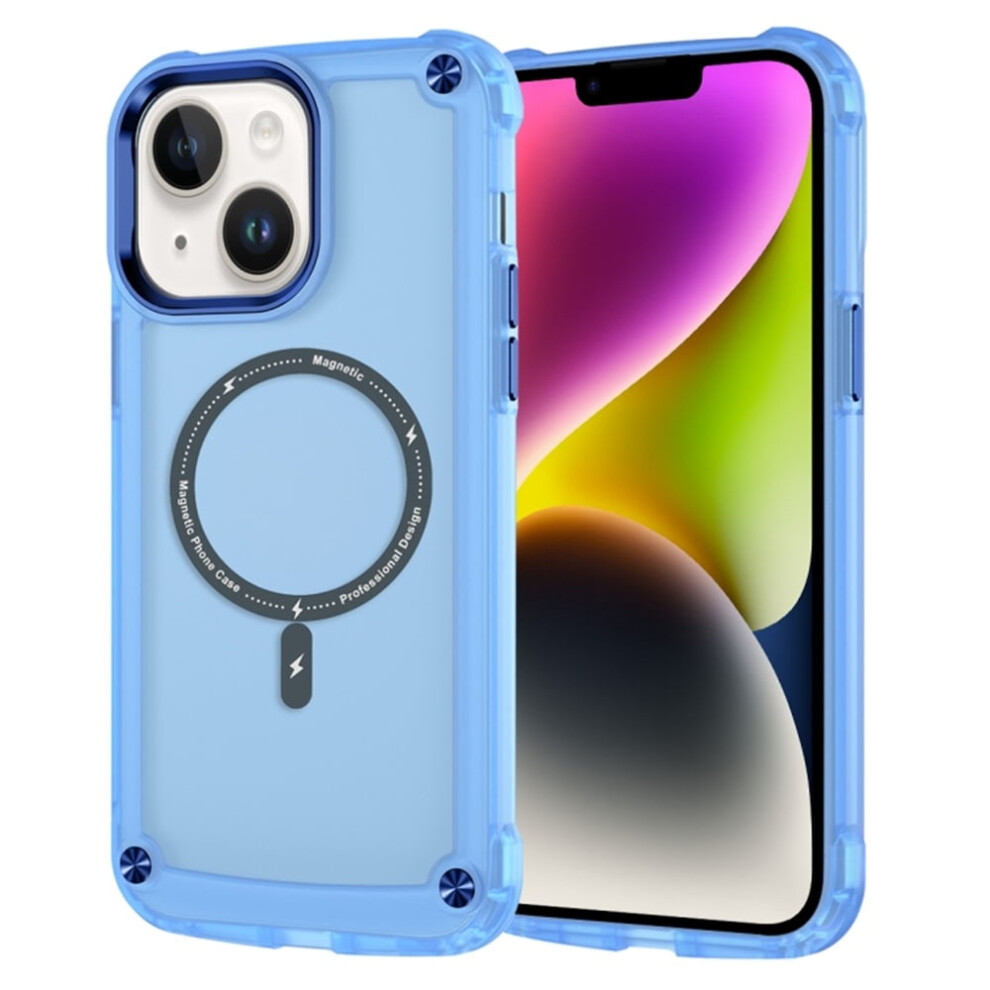 Shockproof Slim Magnetic Case For Iphone 15 Plus 6.7" Â Magsafe Compatible, Translucent Matte Blue 9340959394852