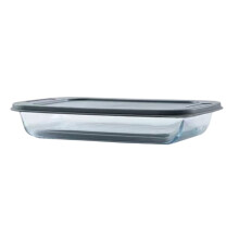 Glass 11.7x7" (2.4L) Oblong Baking Dish, Oven-Safe & Dishwasher-Safe – Compatible with Lasagna, Roasting, Cookies; Includes 9x13" Aluminum Pans