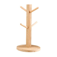1 Set Tree Shape Wood Coffee Tea Cup Storage Holder Stand Mug Hanging Display Rack Drinkware Shelf 4/6 Hooks Home Kitchen1