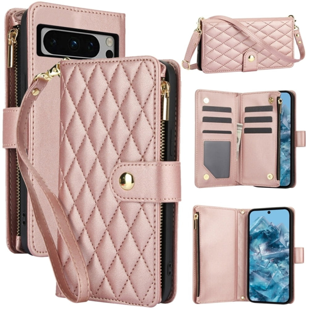 Rfid Blocking Flip Wallet Case For Google Pixel 8 Pro Rose 9122141647607