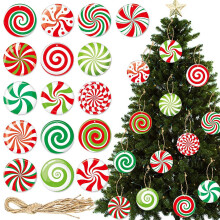 16pcs Candy Cane Ornaments for Christmas Tree – Red & White Peppermint Lollipops, Holiday Home Decor, Party Supplies, Xmas & New Year Decorating