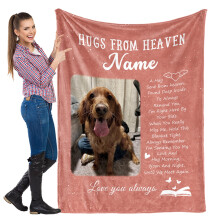Custom Dog Blanket (280GSM Fleece) – Personalized with Pet Photo, Compatible with Dog Dads & Pet Lovers, Memorial Gift
