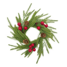 Couronnes de Noël artificielles en pin de Norfolk pour bougies piliers, petites couronnes en cèdre pour placards et cuisine