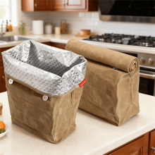 Sac à lunch isotherme réutilisable en toile résistante, au design Bento élégant